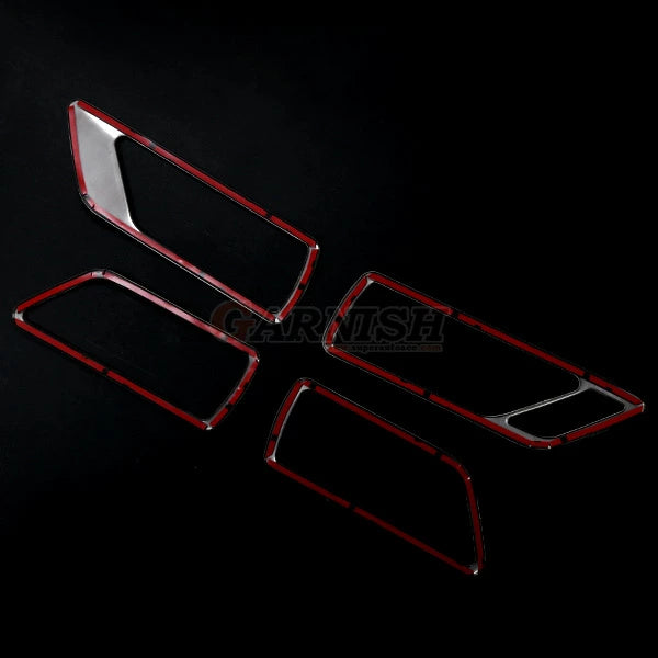 SUS304 Stainless Steel Door Bezel Handle Garnish Interior Trim Silver Mirror Finish 4P Set Fits Toyota Land Cruiser LC300