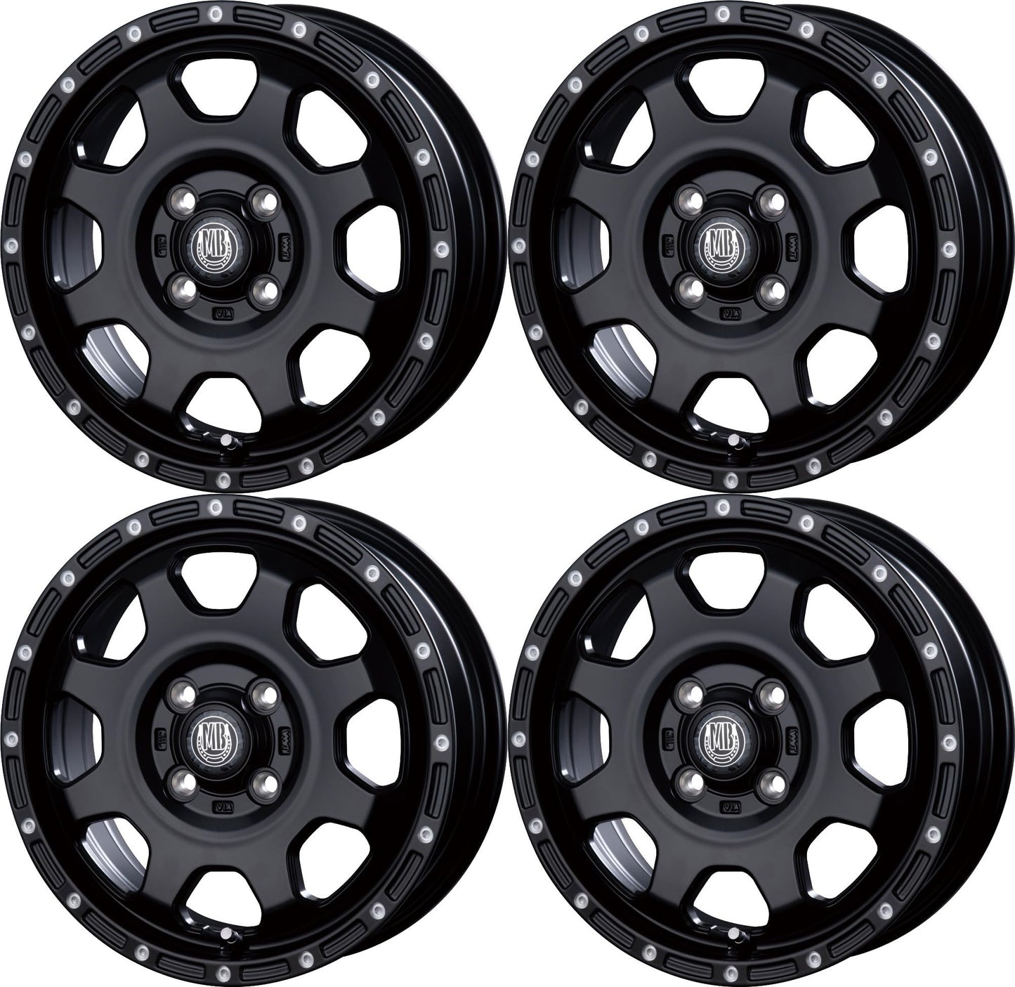 14-inch Matte Black Wheels set of 4 fits Carry DA16T