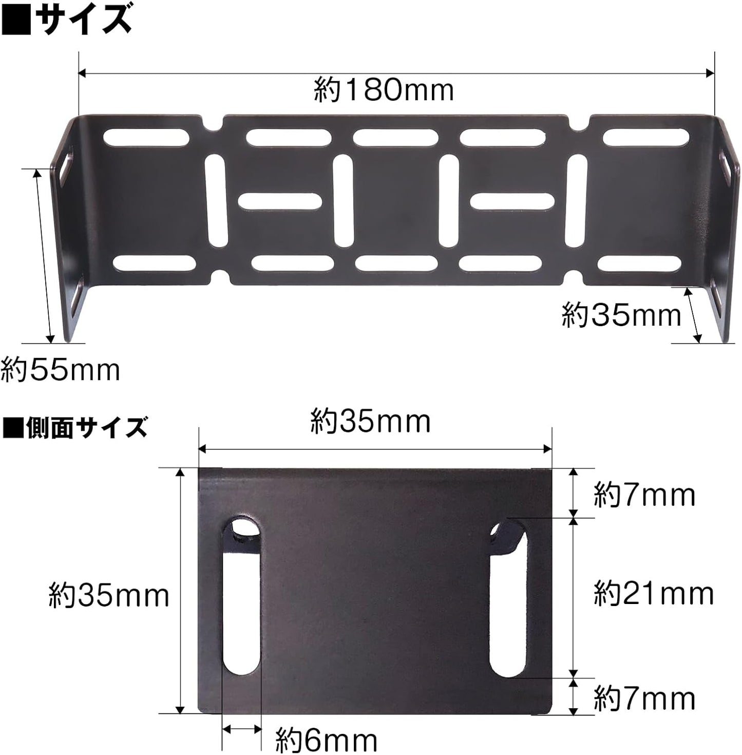Universal 1DIN Hanging Mount Bracket Black Steel Case Fits Kei Trucks, Classic Cars, Campers, Boats