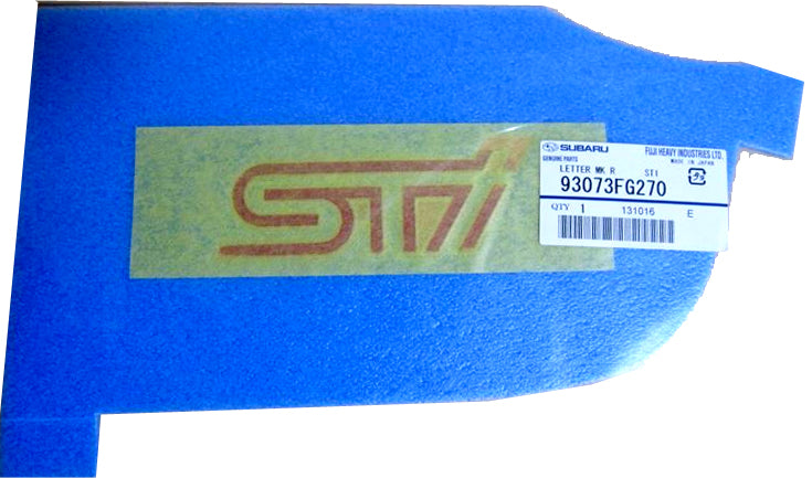 Genuine Subaru STI Letter Mark Rear Emblem 93073FG270