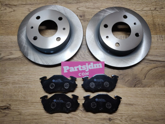 SUBARU SAMBAR TRUCK VAN KS3 KS4 KV3 KV4 Front Brake Pad Rotor R&L Set 92/5-98/12