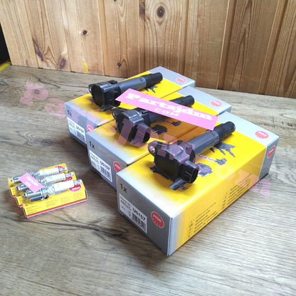 Fit SUZUKI JIMNY JB23W K6A NGK Ignition Coils x3 + Spark Plugs x3 Set