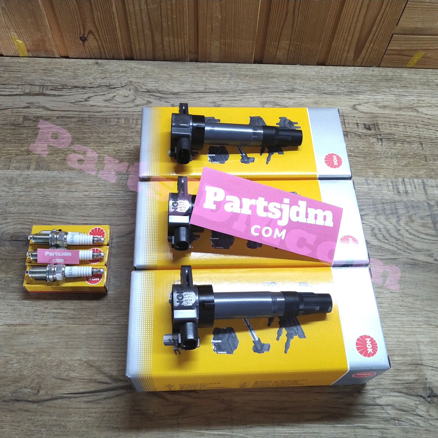 Fit SUZUKI JIMNY JB23W K6A NGK Ignition Coils x3 + Spark Plugs x3 Set