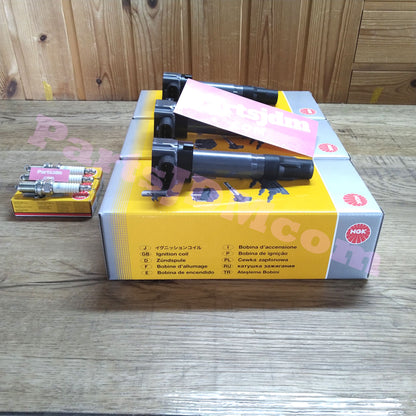 Fit SUZUKI JIMNY JB23W K6A NGK Ignition Coils x3 + Spark Plugs x3 Set