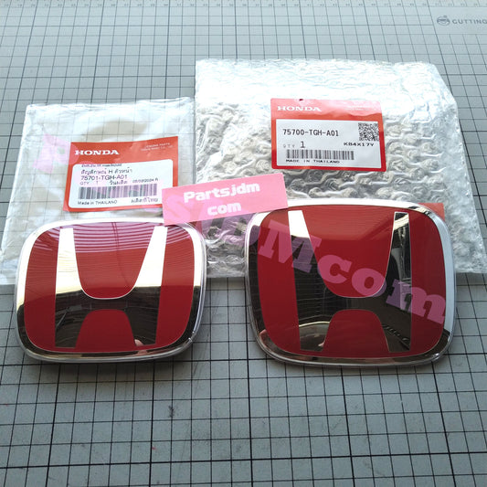 HONDA Genuine JDM CIVIC TYPE-R FK8 2017-2019 Front & Rear Red H Emblem Set OEM