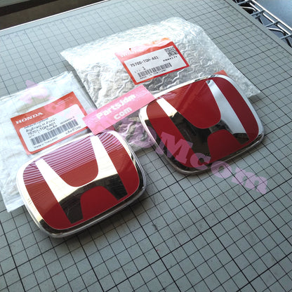 HONDA Genuine JDM CIVIC TYPE-R FK8 2017-2019 Front & Rear Red H Emblem Set OEM