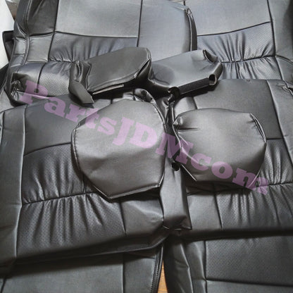 PVC Leather Seat Cover First and Second Row Set Black for Land Cruiser Prado KZJ78G KZJ78W