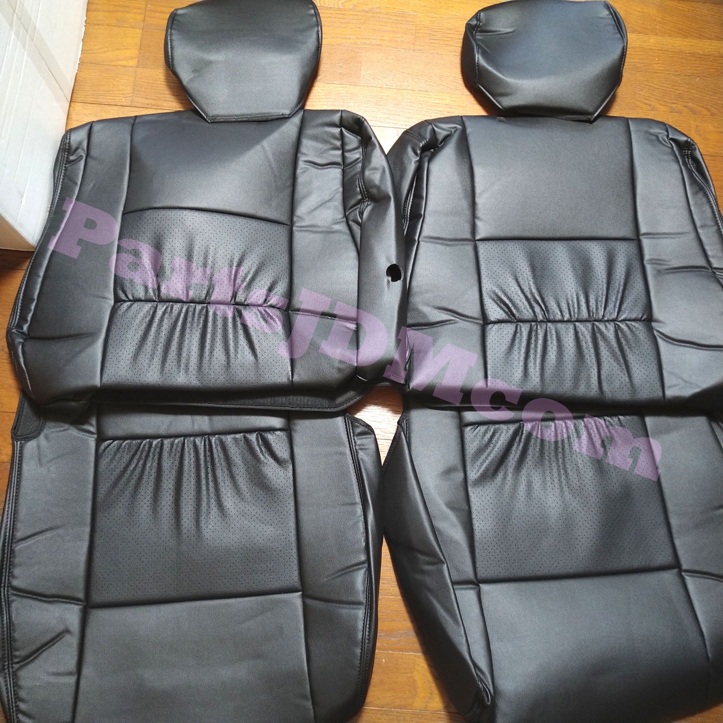 PVC Leather Seat Cover First and Second Row Set Black for Land Cruiser Prado KZJ78G KZJ78W