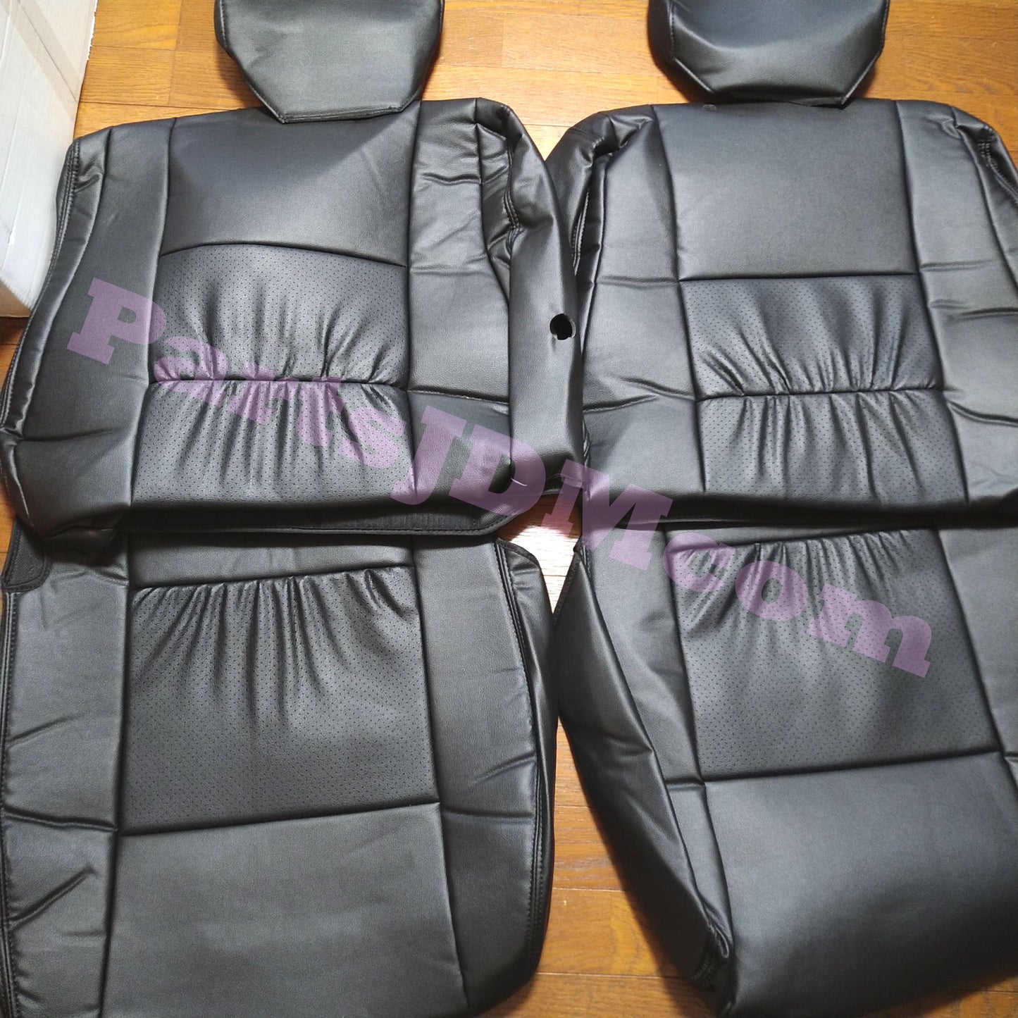 PVC Leather Seat Cover First and Second Row Set Black for Land Cruiser Prado KZJ78G KZJ78W