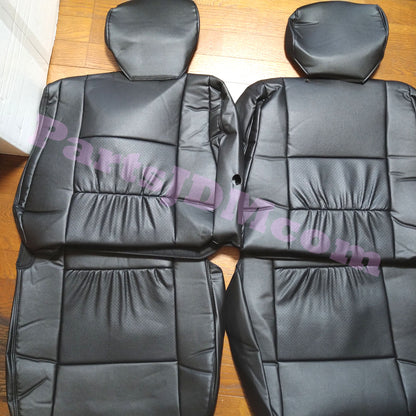 PVC Leather Seat Cover First and Second Row Set Black for Land Cruiser Prado KZJ78G KZJ78W