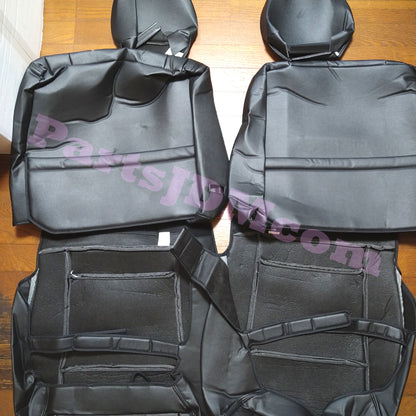 PVC Leather Seat Cover First and Second Row Set Black for Land Cruiser Prado KZJ78G KZJ78W