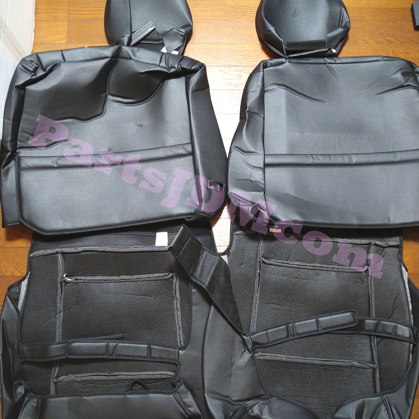 PVC Leather Seat Cover First and Second Row Set Black for Land Cruiser Prado KZJ78G KZJ78W