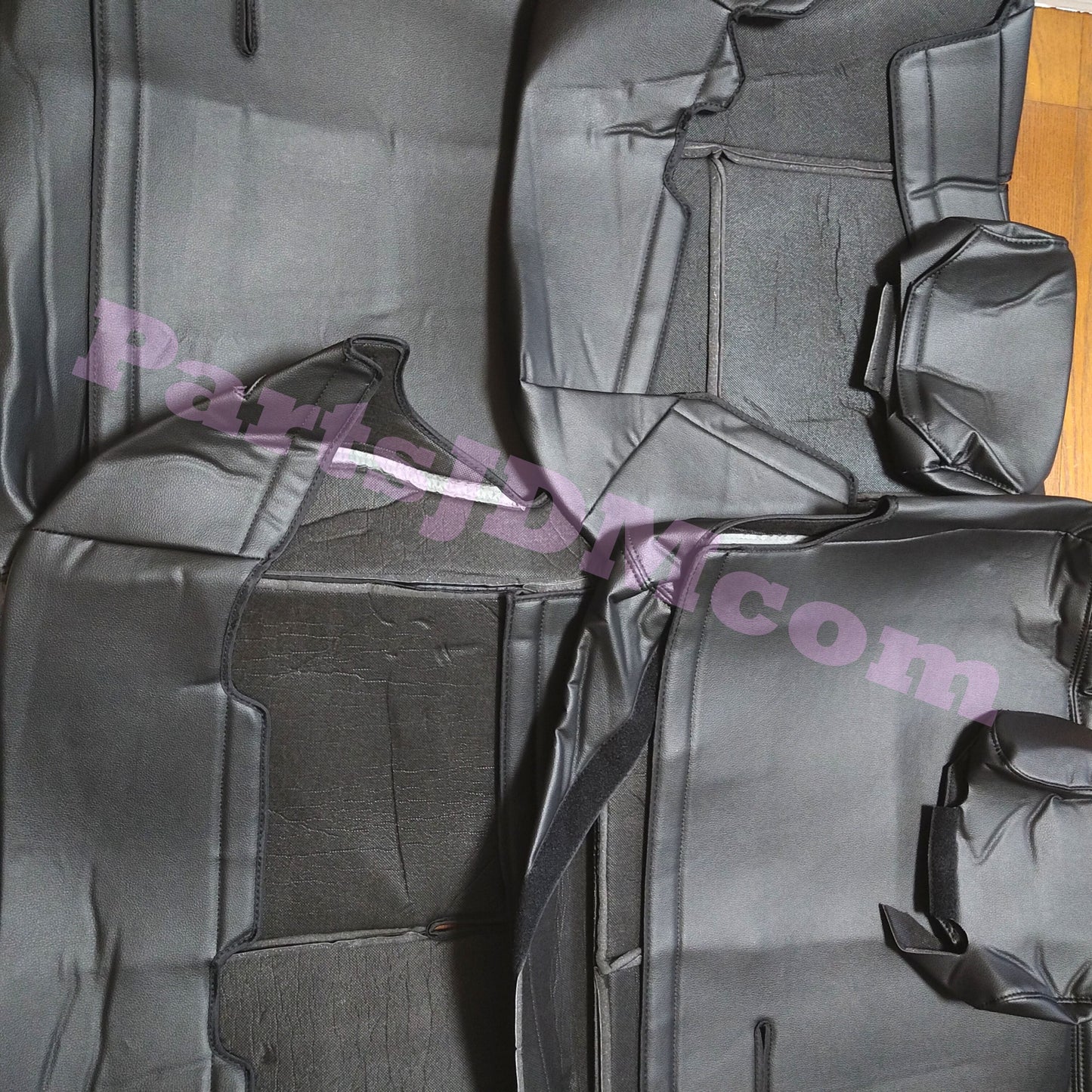 PVC Leather Seat Cover First and Second Row Set Black for Land Cruiser Prado KZJ78G KZJ78W