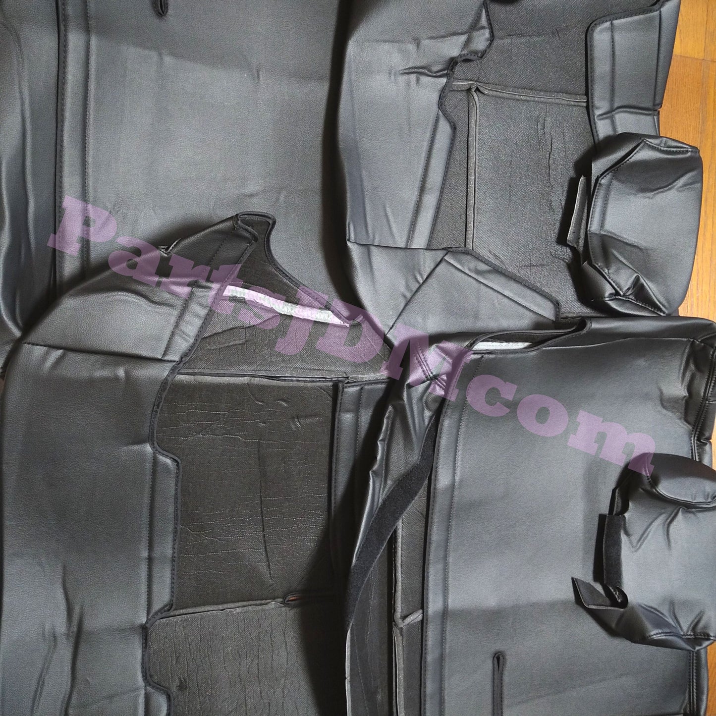 PVC Leather Seat Cover First and Second Row Set Black for Land Cruiser Prado KZJ78G KZJ78W