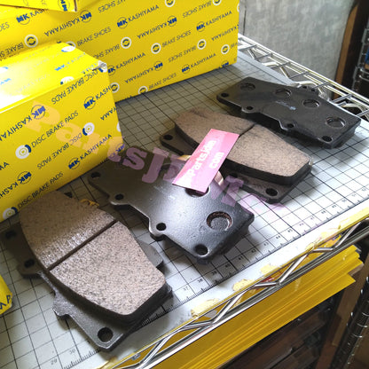 Front Brake Rotor and Pad Set + Rear Brake Shoe Set for Toyota Land Cruiser Prado KZJ71G / KZJ78G – Made in Japan by MK Kashiyama – Painted Finish