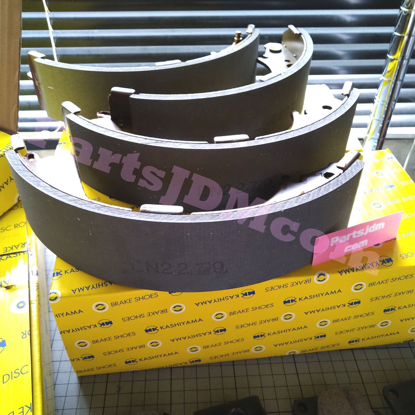 Front Brake Rotor and Pad Set + Rear Brake Shoe Set for Toyota Land Cruiser Prado KZJ71G / KZJ78G – Made in Japan by MK Kashiyama – Painted Finish