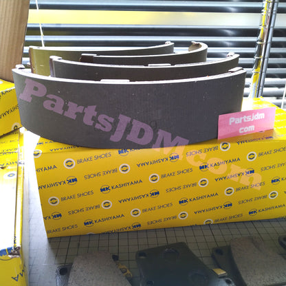 Front Brake Rotor and Pad Set + Rear Brake Shoe Set for Toyota Land Cruiser Prado KZJ71G / KZJ78G – Made in Japan by MK Kashiyama – Painted Finish