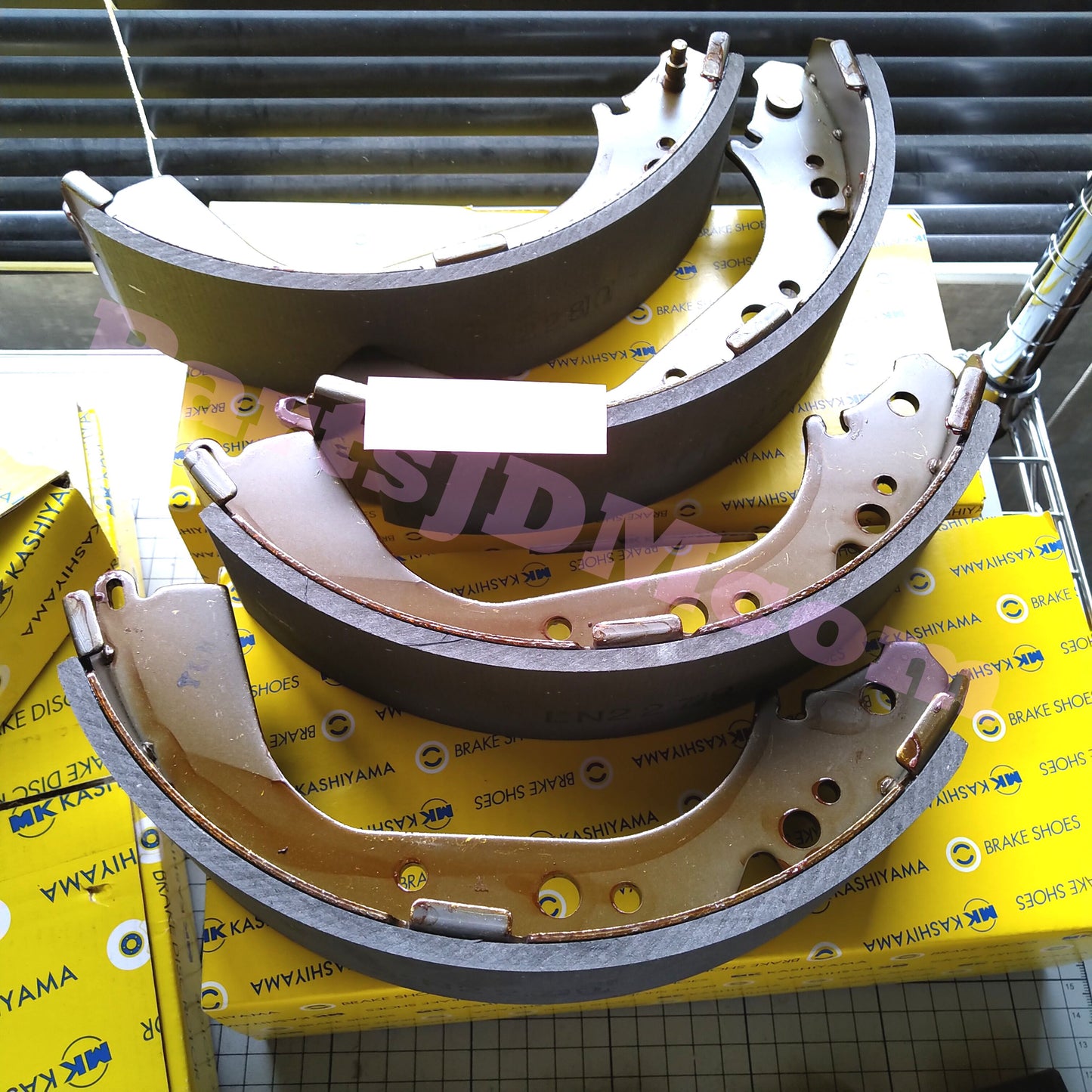 Front Brake Rotor and Pad Set + Rear Brake Shoe Set for Toyota Land Cruiser Prado KZJ71G / KZJ78G – Made in Japan by MK Kashiyama – Painted Finish