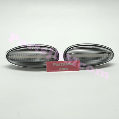 يناسب سيارة ميتسوبيشي ديلكا اليابانية (JDM) موديلات 94-07، إشارات جانبية LED بعدسات شفافة ومؤشرات انعطاف برتقالية