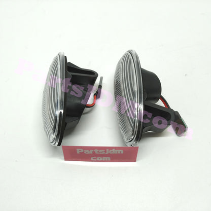 يناسب سيارة ميتسوبيشي ديلكا اليابانية (JDM) موديلات 94-07، إشارات جانبية LED بعدسات شفافة ومؤشرات انعطاف برتقالية