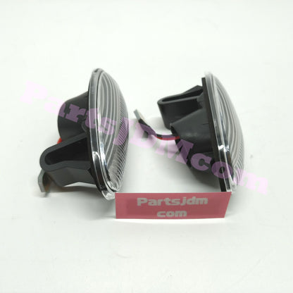 يناسب سيارة ميتسوبيشي ديلكا اليابانية (JDM) موديلات 94-07، إشارات جانبية LED بعدسات شفافة ومؤشرات انعطاف برتقالية