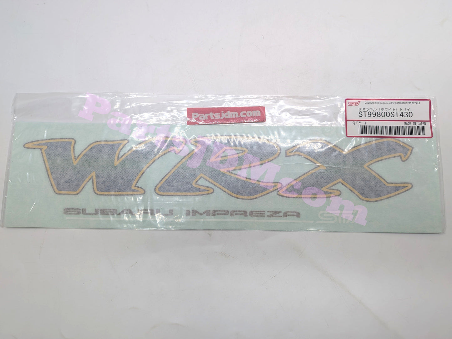 Genuine Subaru Impreza Trunk Decal Sticker STI Section White ST99800ST430