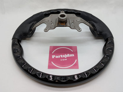 OEM Replacement Steering Wheel Piano Black × Black Leather Gun Grip Fits DA63T / DA65T Carry (Non-Airbag Model)