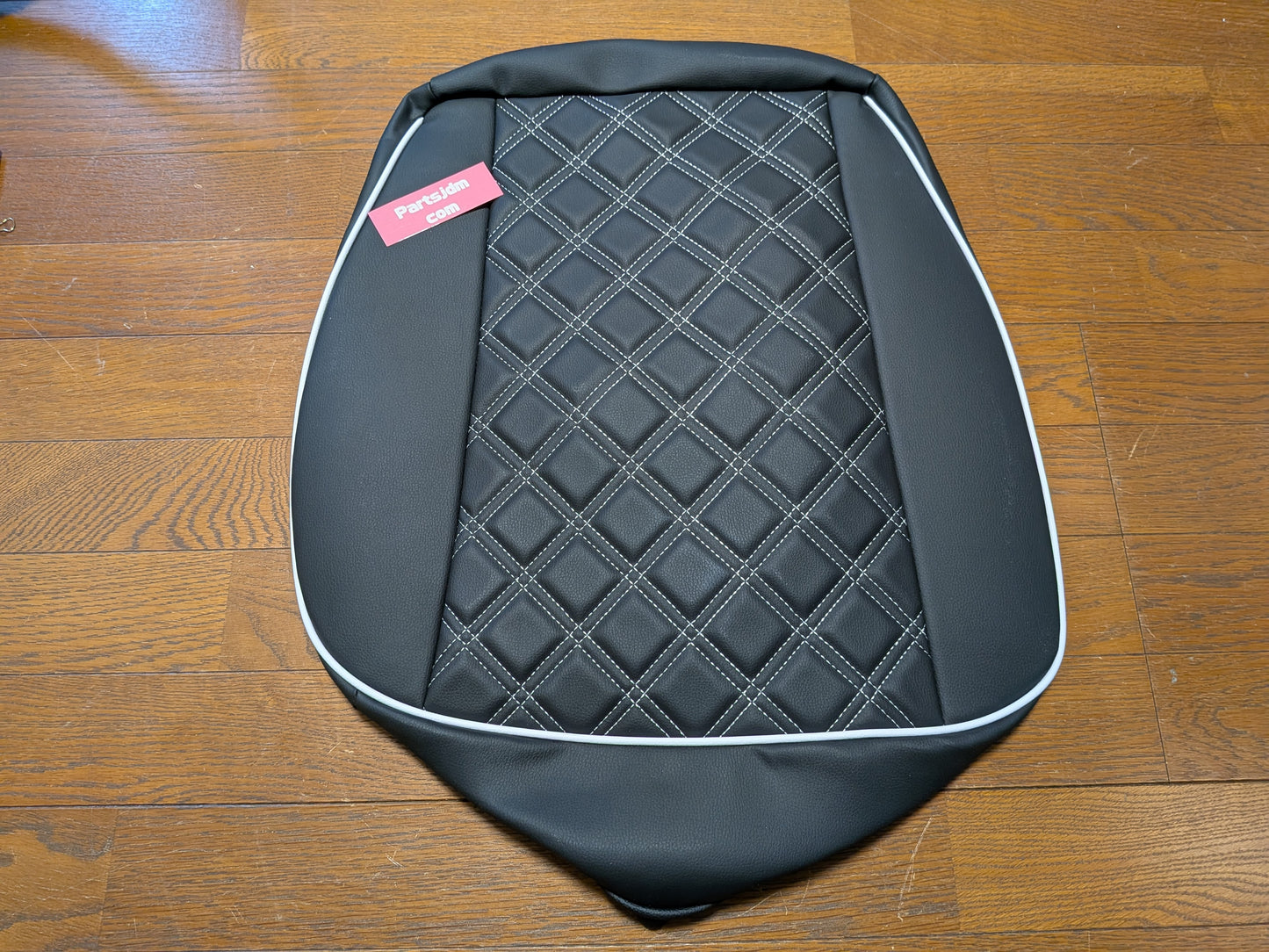 For Suzuki JDM DA63T Carry Truck Seat Cover Diamond Cut PVC Leather White seams