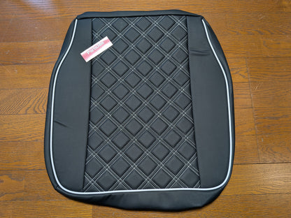 For Suzuki JDM DA63T Carry Truck Seat Cover Diamond Cut PVC Leather White seams