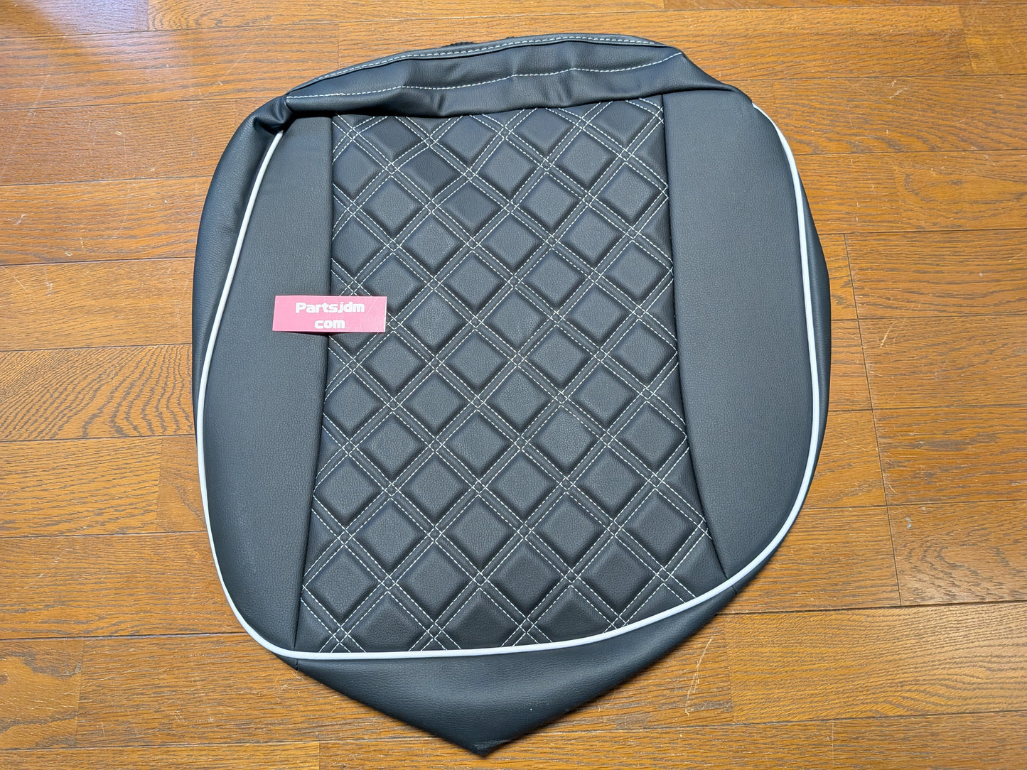 For Suzuki JDM DA63T Carry Truck Seat Cover Diamond Cut PVC Leather White seams