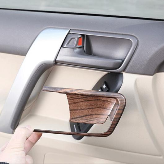 Wood Grain ABS Interior Door Bowl Cover Trim for Toyota Land Cruiser Prado FJ150 2014-2018
