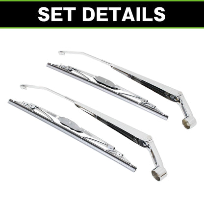 Chrome Front Wiper Arm Blade Set for Suzuki Carry DA16T Steel Replacement