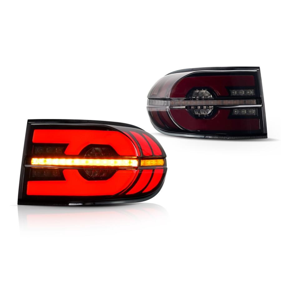 Fits TOYOTA FJ Cruiser 2010-2022 LED Tail Lamps Land Rover Style Smoked Lens Sequential Turn Signals