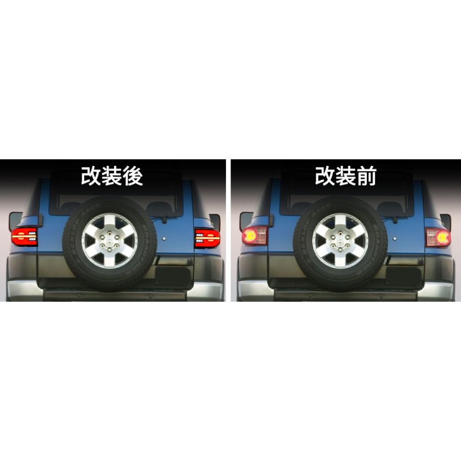 Fits TOYOTA FJ Cruiser 2010-2022 LED Tail Lamps Land Rover Style Smoked Lens Sequential Turn Signals