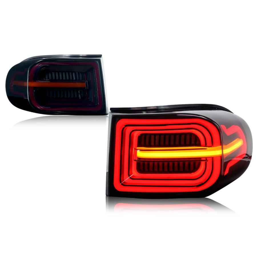 Fits TOYOTA FJ Cruiser 2010-2022 LED Tail Lamps Land Rover Style Smoked Lens