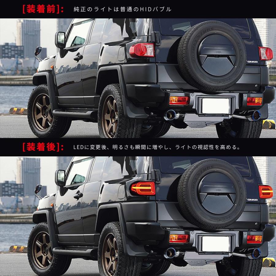 Fits TOYOTA FJ Cruiser 2010-2022 LED Tail Lamps Land Rover Style Smoked Lens