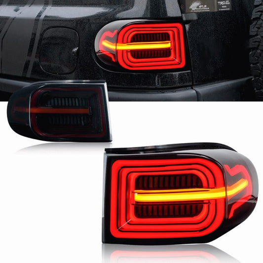 Fits TOYOTA FJ Cruiser 2010-2022 LED Tail Lamps Land Rover Style Smoked Lens