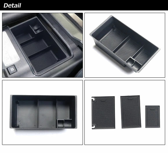 ABS plastic with anti-slip rubber mat Armrest Storage Tray Fits Toyota Land Cruiser FJA300W VJA300W