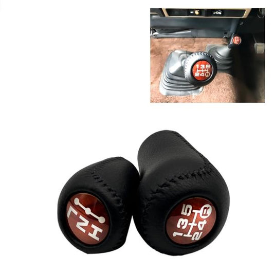 Wood/Leather-Style Shift Knob & Transfer Knob Set for Toyota Land Cruiser Prado 71 78 5-Speed MT Gear