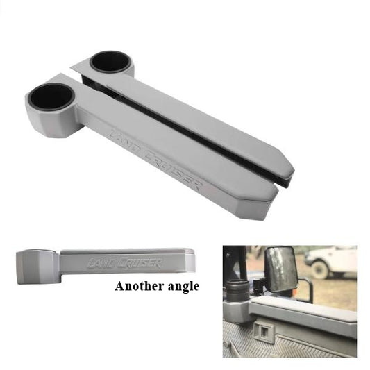 Armrest Drink Holder Set for Toyota Land Cruiser 70 Series Gray Console