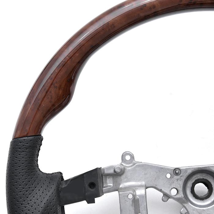 Gun Grip Wood Grain Steering Wheel Fits Toyota Land Cruiser Prado 120 Series Oct. 2002–Sep. 2009