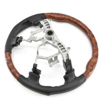 Gun Grip Wood Grain Steering Wheel Fits Toyota Land Cruiser 100 Series UZJ100W / HDJ101K Aug. 2002–Sep. 2007