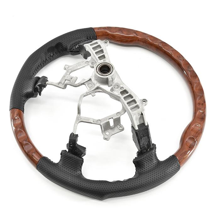 Gun Grip Wood Grain Steering Wheel Fits Toyota Land Cruiser Prado 120 Series Oct. 2002–Sep. 2009