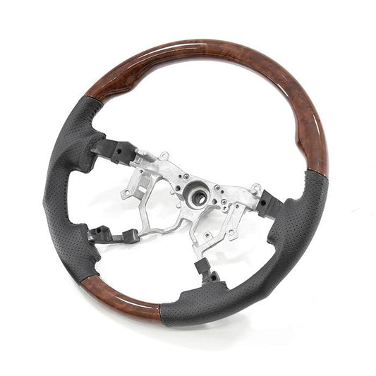 Gun Grip Wood Grain Steering Wheel Fits Toyota HiAce 200 Series Type 1–3, Aug. 2004–Dec. 2013