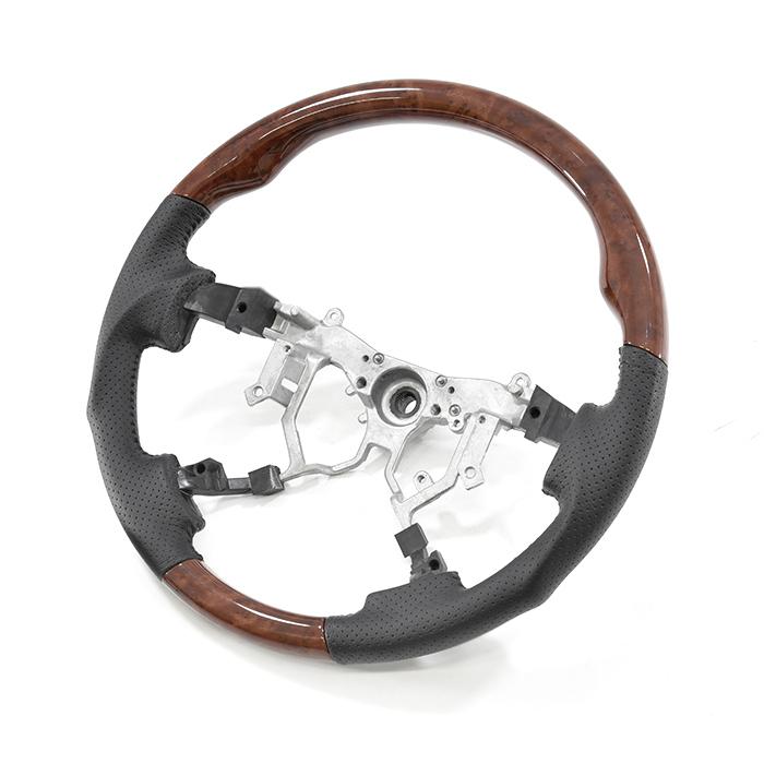 Gun Grip Wood Grain Steering Wheel Fits Toyota Land Cruiser Prado 120 Series Oct. 2002–Sep. 2009
