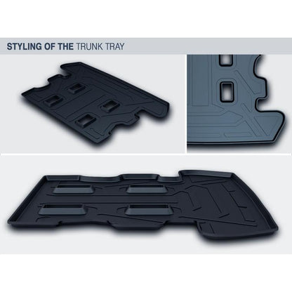 All-Weather Waterproof TPO+LDPE Trunk Mat Cargo Luggage Tray Fits Toyota Land Cruiser 200 Series UZJ200 / URJ202W 8-Seater