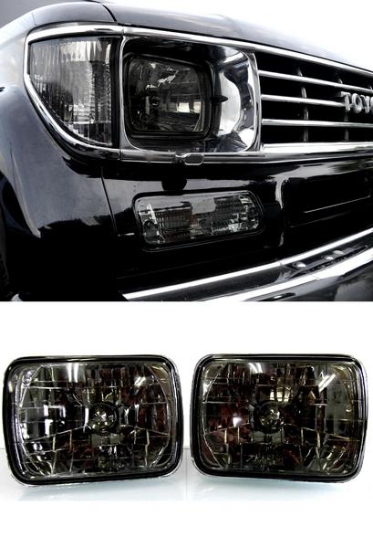 Fits Toyota Land Cruiser Prado 78 Series Smoked Crystal Headlight Tail Light Corner Turn Signal Side Marker Full Set 12V