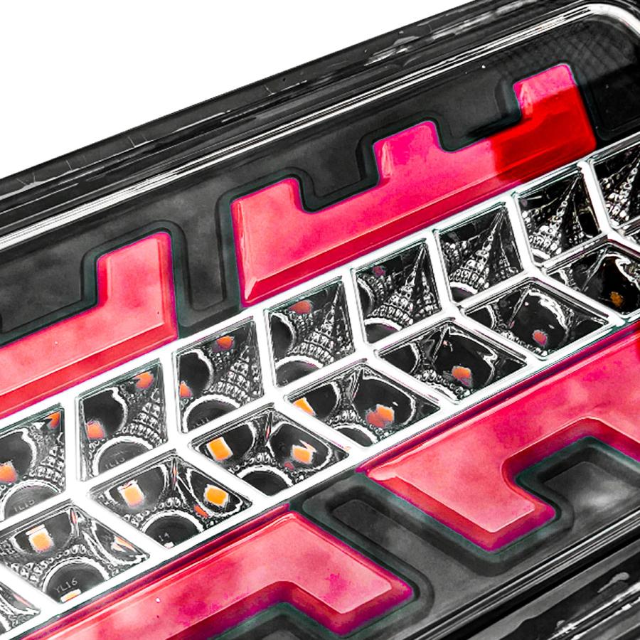 Sequential LED Tail Lamp Unit Set for Suzuki Carry DA16T Black Clear Lens