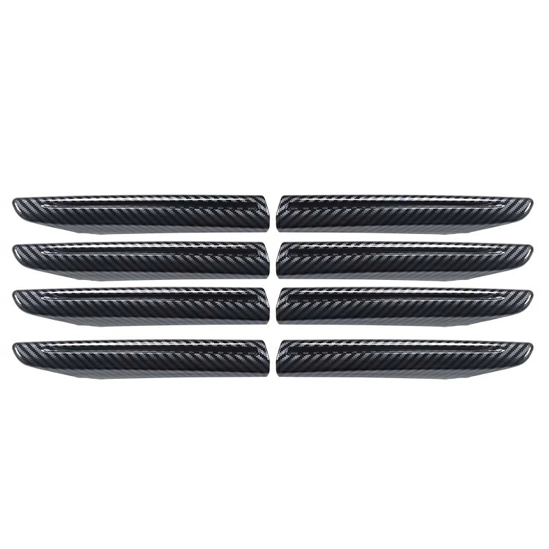 Front Grille Garnish Trim 8P Set Piano Black / Carbon Fiber Style / Chrome Mirror Finish Fits Toyota Land Cruiser LC300 ZX