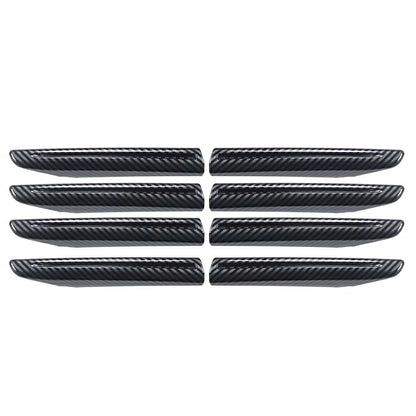 Front Grille Garnish Trim 8P Set Piano Black / Carbon Fiber Style / Chrome Mirror Finish Fits Toyota Land Cruiser LC300 ZX